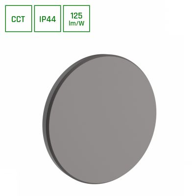 Lampa elewacyjna kinkiet PIATTA 12W ciepła/neutralna/zimna biel IP44 SZARY (SLI003042CCT_PW)